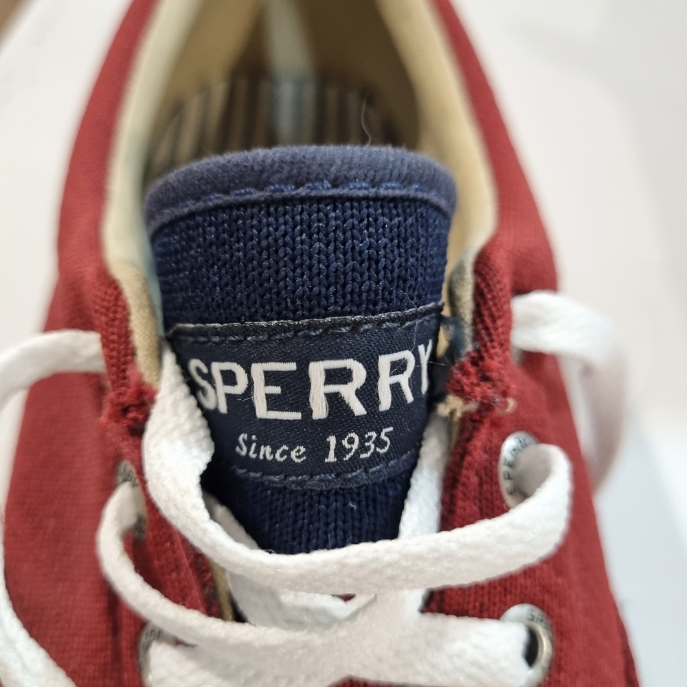 SPERRY Men's Maroon & White  Top-Sider Sneakers, Size 11 - Picture 3 of 15